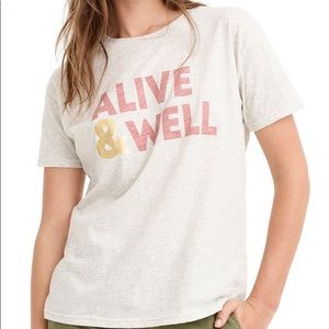 J. Crew Alive & Well Gray T-Shirt Medium
